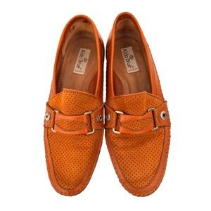 Aldo Brue Mens Perforated Leather Loafers Made in Italy Size 8 made in Italy
